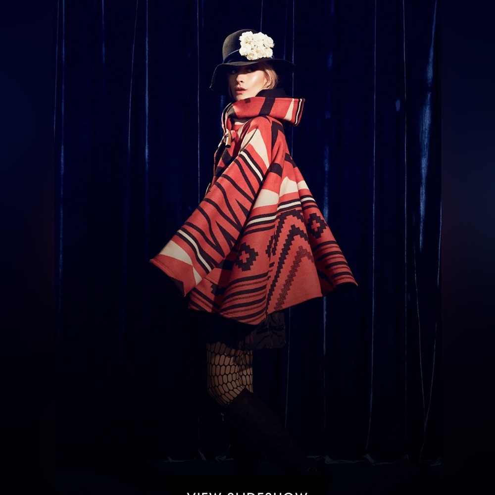 LINDSEY THORNBURG Cloak ~ Amazing, Best Colors ~ vintage Navajo Blanket vibes.